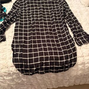 Black and White Checkered Blouse